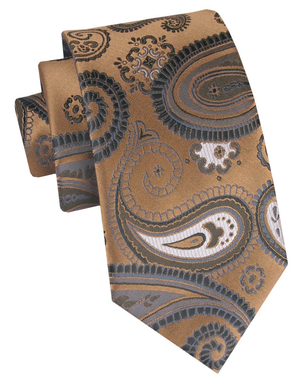 Klasyczny, Męski Krawat Alties - Odcienie Beżów, Duży Wzór