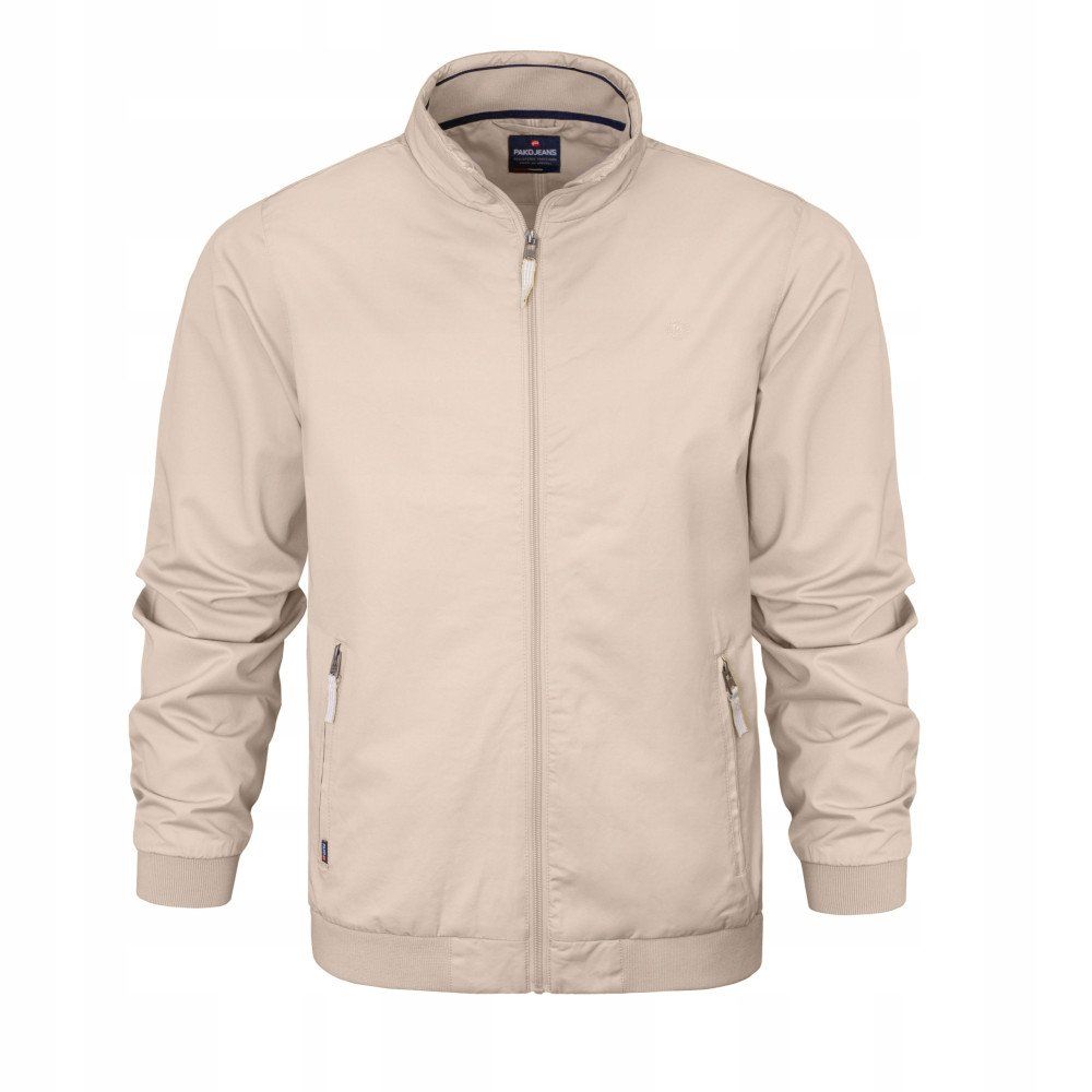 Lekka Bawełniana Wiatrówka, Przejściowa Kurtka Męska - Pako Jeans - Beżowa