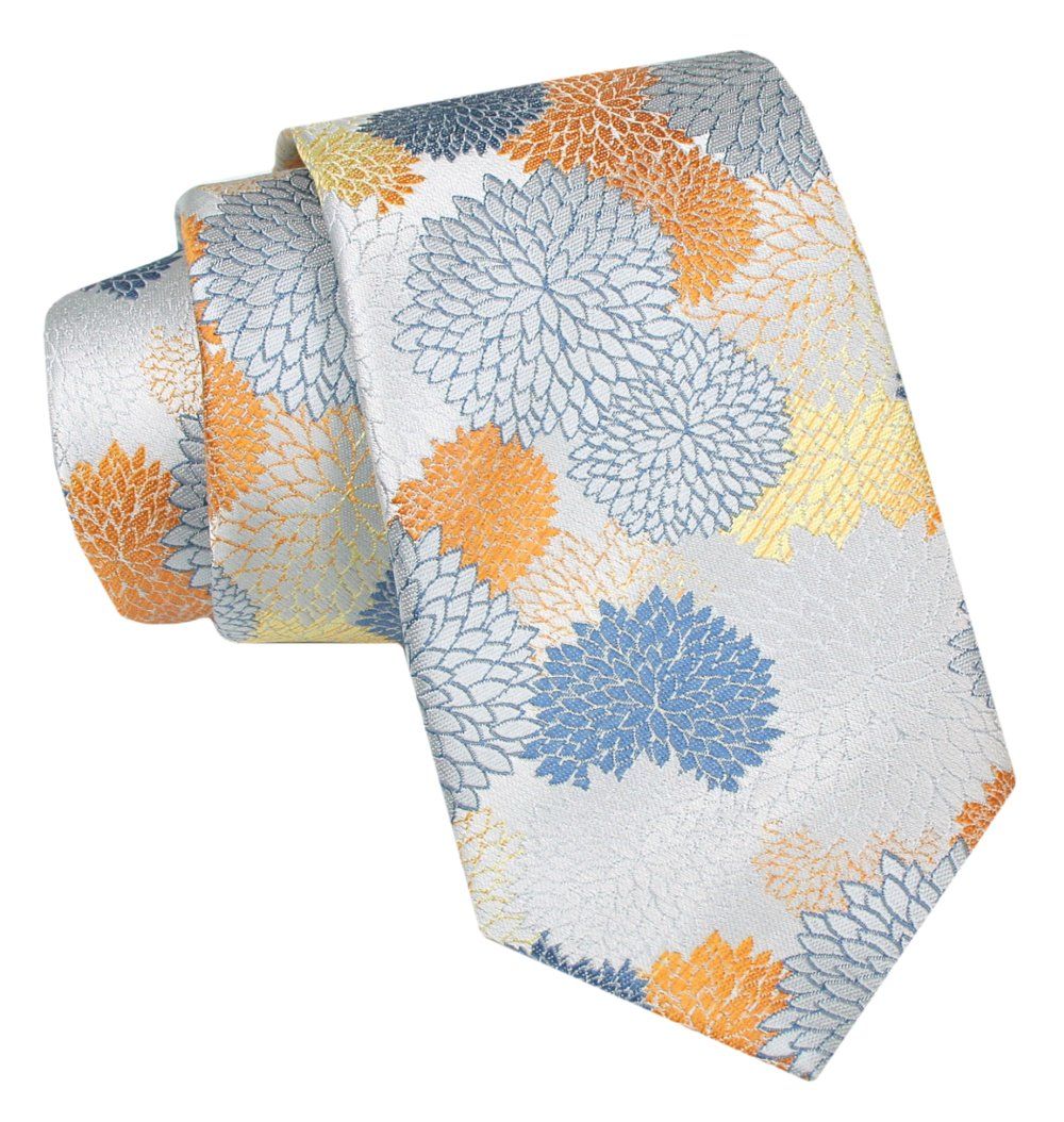 Krawat Męski, Klasyczny - ALTIES - Jasne Kolory, Kwiaty