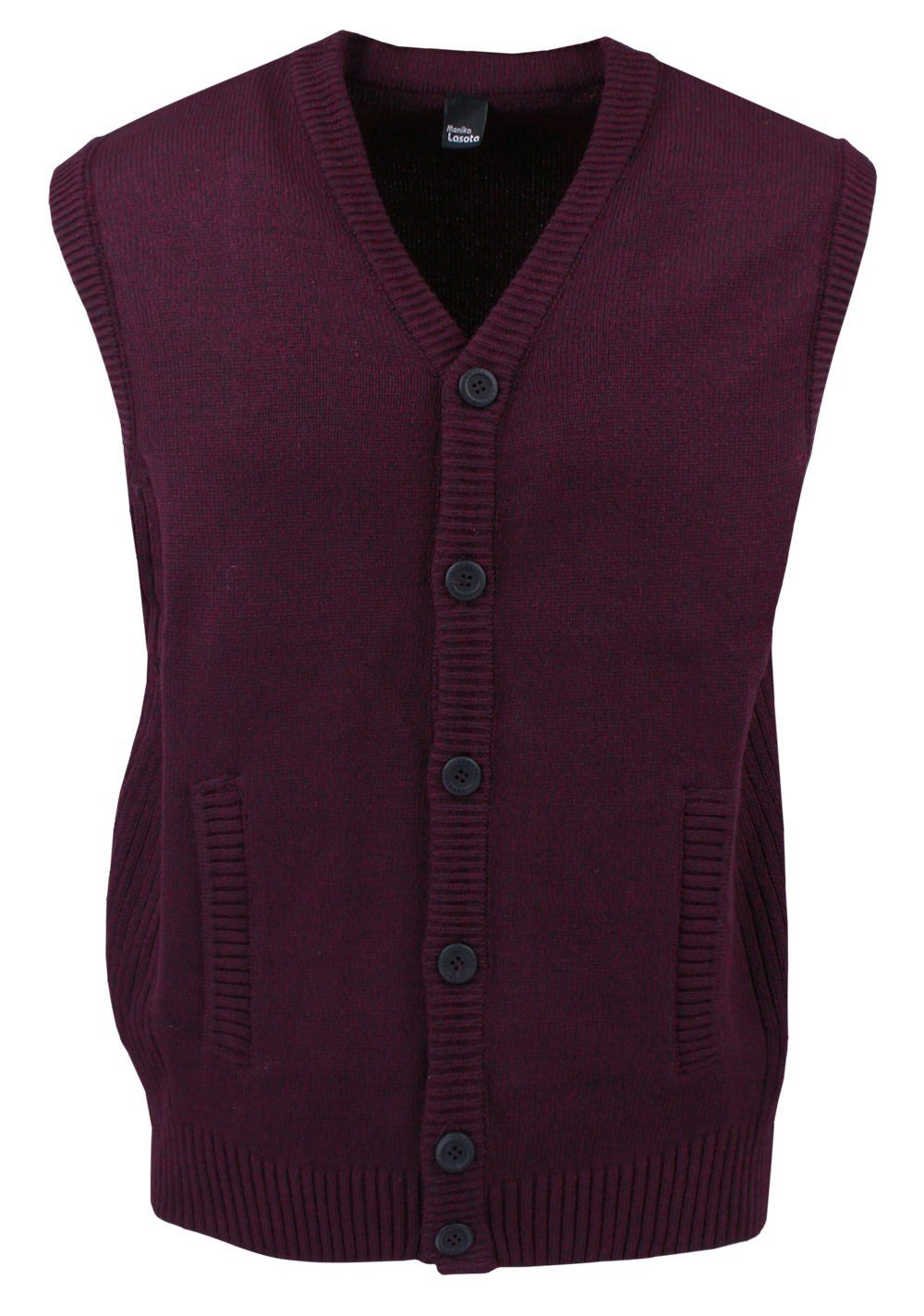 Rozpinana Na Guziki Kamizelka Męska - M. Lasota - Śliwkowa