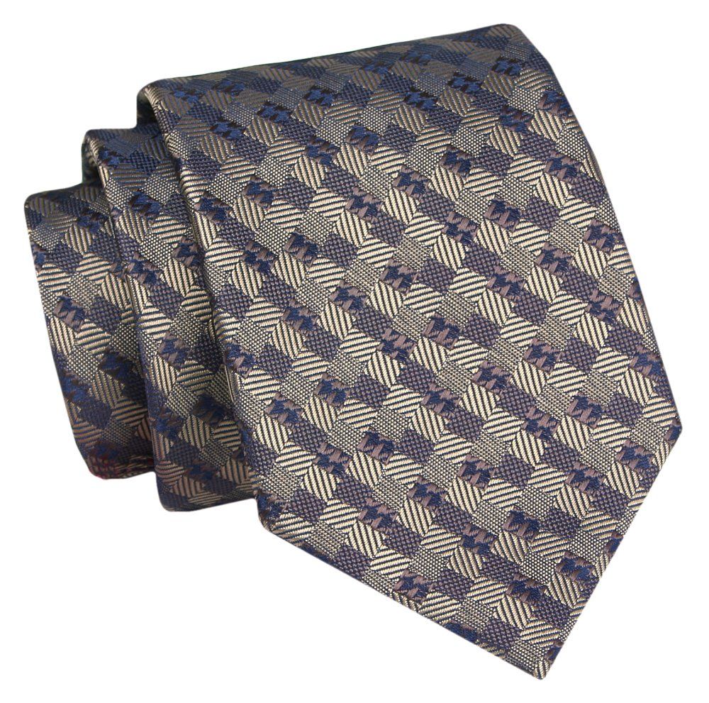 Męski Krawat - Odcienie Brązu - Angelo di Monti