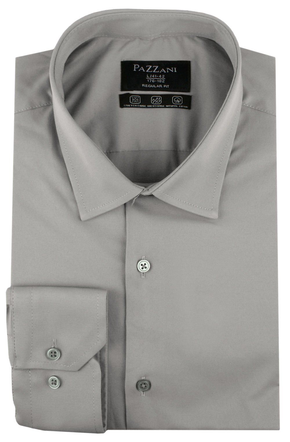 Jednokolorowa, Bawełniana Koszula o Prostym Kroju - Ciemnoszara