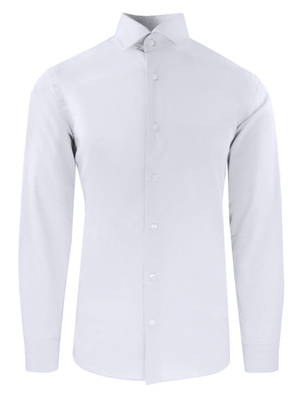 Garniturowa (Elegancka) Koszula Męska - Quickside - Krój Prosty - Biała