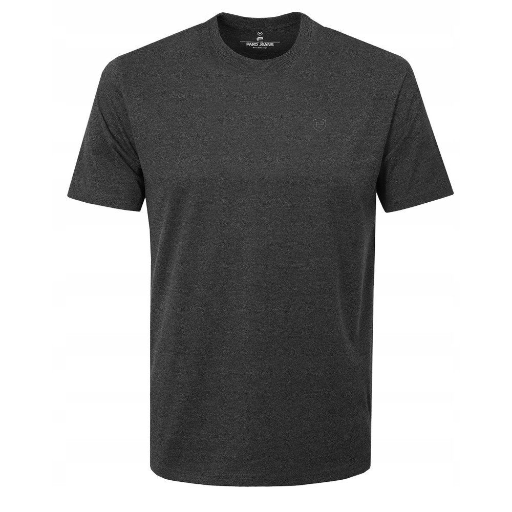 Koszulka Męska (T-Shirt) - Pako Jeans - Grafit, Dekolt U-Neck (Okrągły)