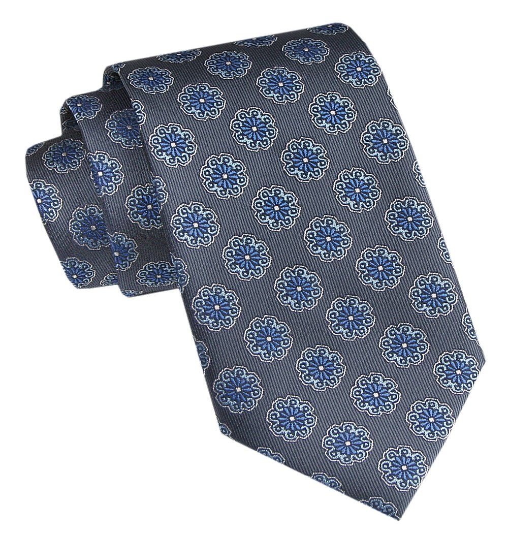 Elegancki Męski Krawat - Chattier - Grafitowy w Grochy