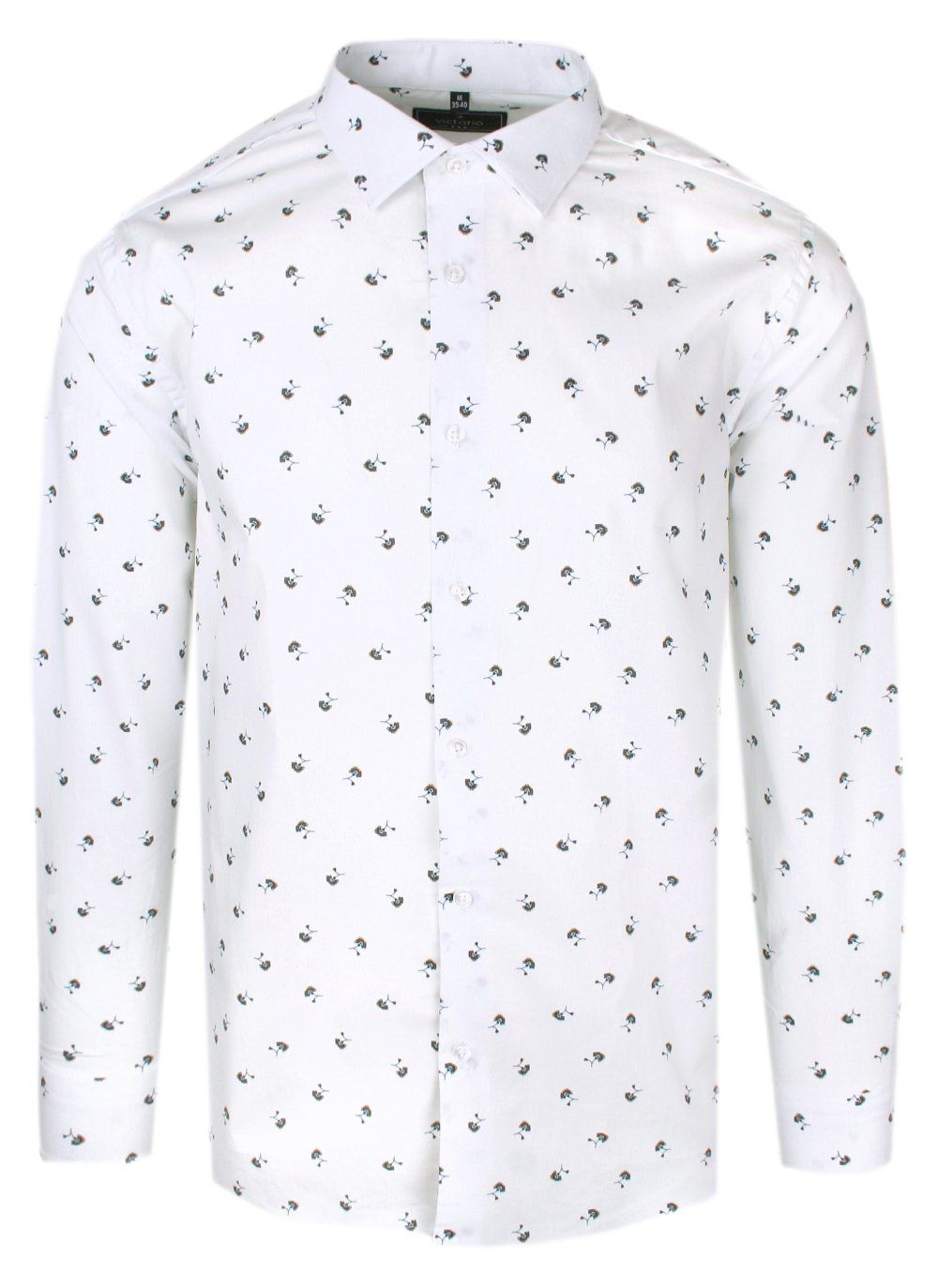 Elegancka Koszula o Taliowanym Kroju - Victorio - Małe Kwiaty, Biała