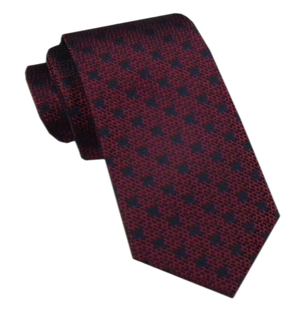 Elegancki Męski Krawat - Alties - Bordowy z Regularnym Wzorem