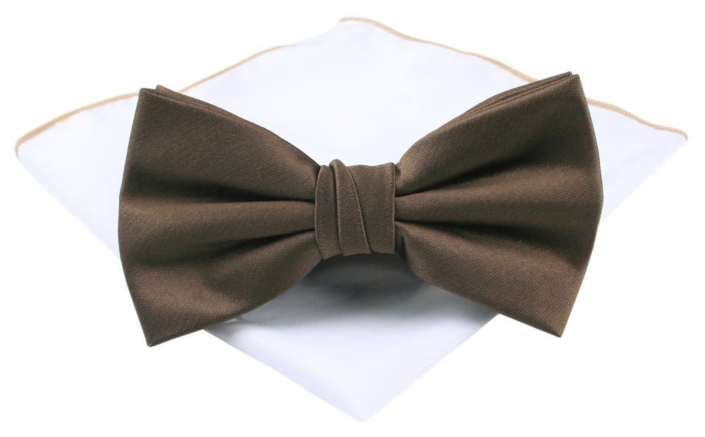 Męska Mucha (Poszetka w Zestawie) - Chattier - Orzechowy Brąz