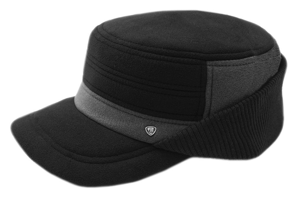 Czapka Jesienno-Zimowa Czarno-Szara Ciepła Męska z Daszkiem Patrolówka -Pako Jeans