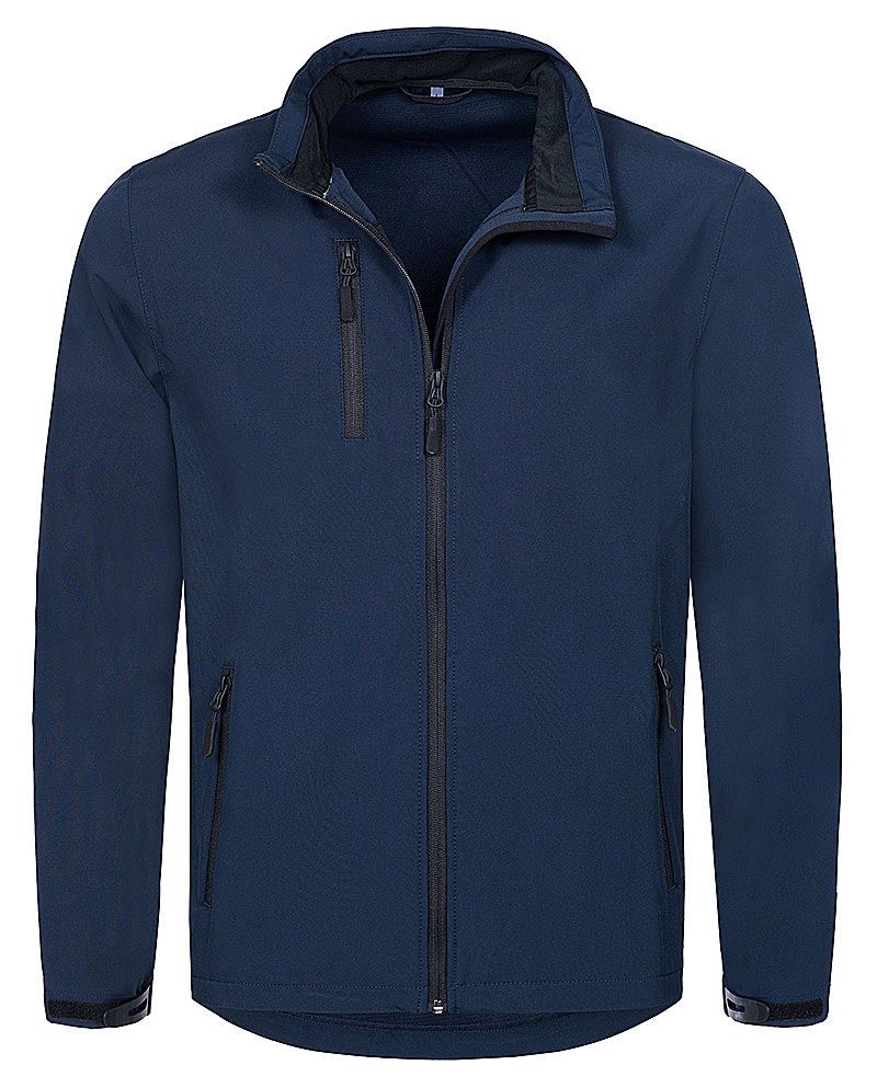 Kurtka Przeciwdeszczowa Softshell, Granatowa, Wiatroszczelna, Turystyczna, Sportowa