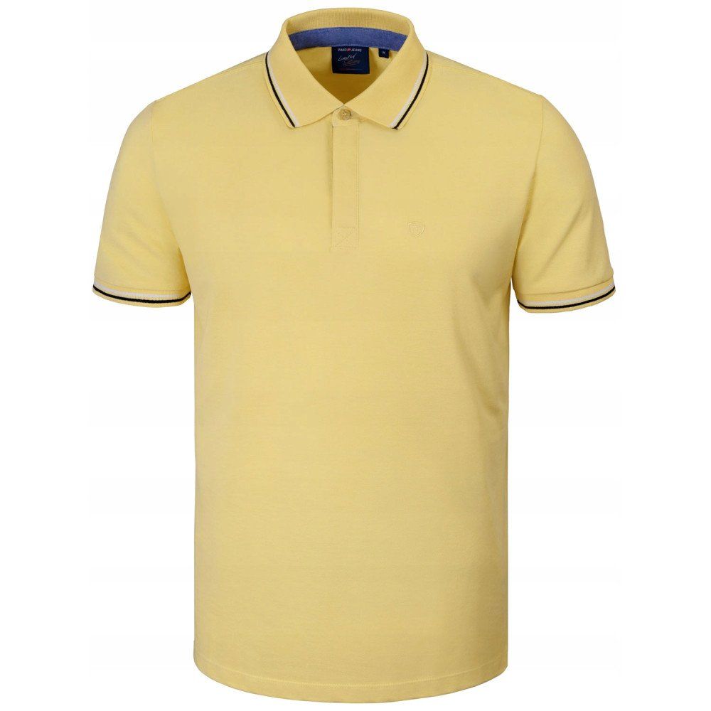 Koszulka Polo - Męska - Pako Jeans - Żółta, Kryte Guziki