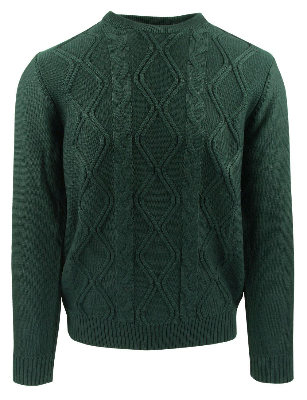 Sweter dla Mężczyzny - Lasota - Okrągły Dekolt, Ciemna Zieleń