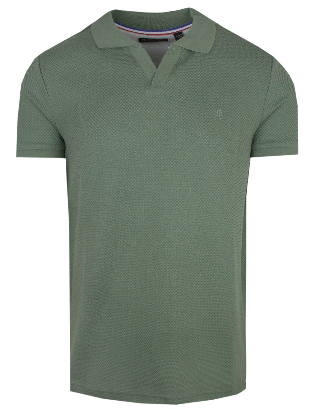 Męska Koszulka Polo z Dzianiny - Brave Soul - Zgaszona Zieleń