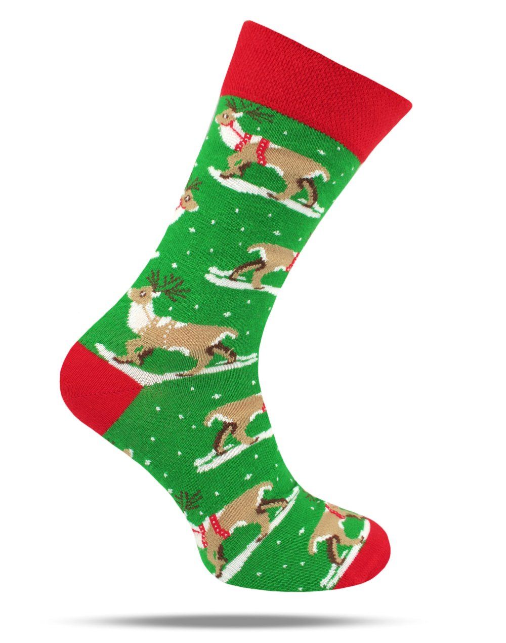 Skarpetki Bawełniane - Tematyczne - Zielone w Renifery