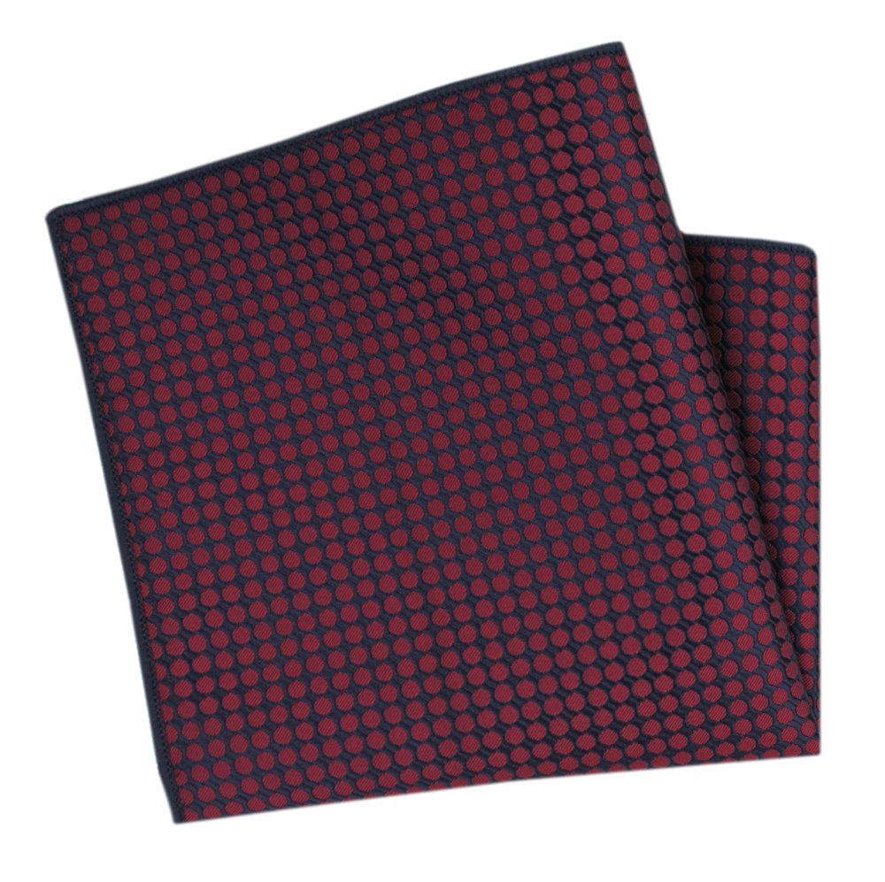 Męska, Elegancka Poszetka - Alties - Granatowa z Czerwonymi Grochami