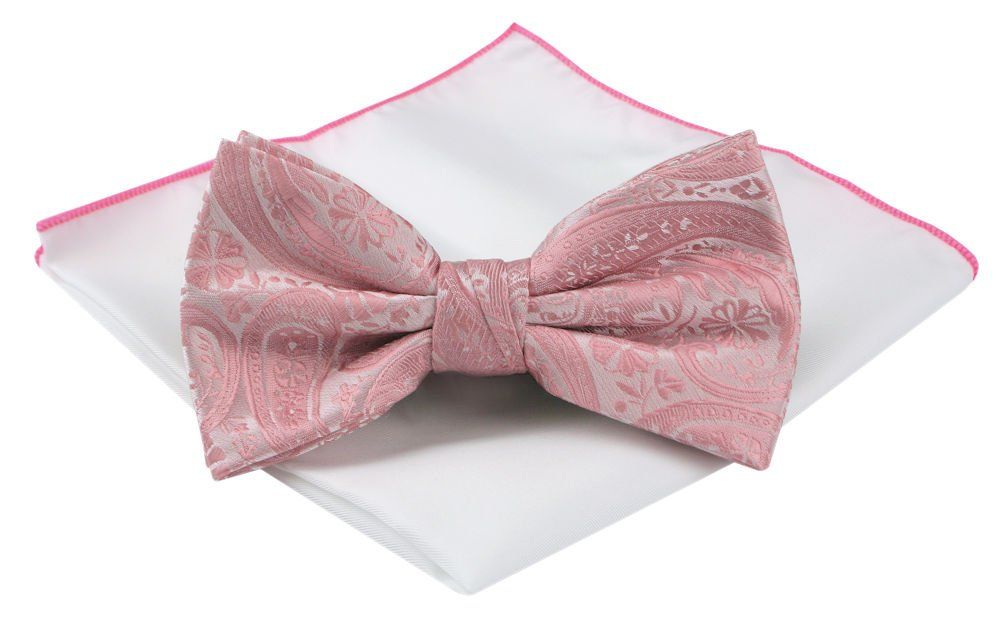 Mucha Męska z Poszetką (Zestaw) - Chattier - Jasny Róż, Faktura Materiału