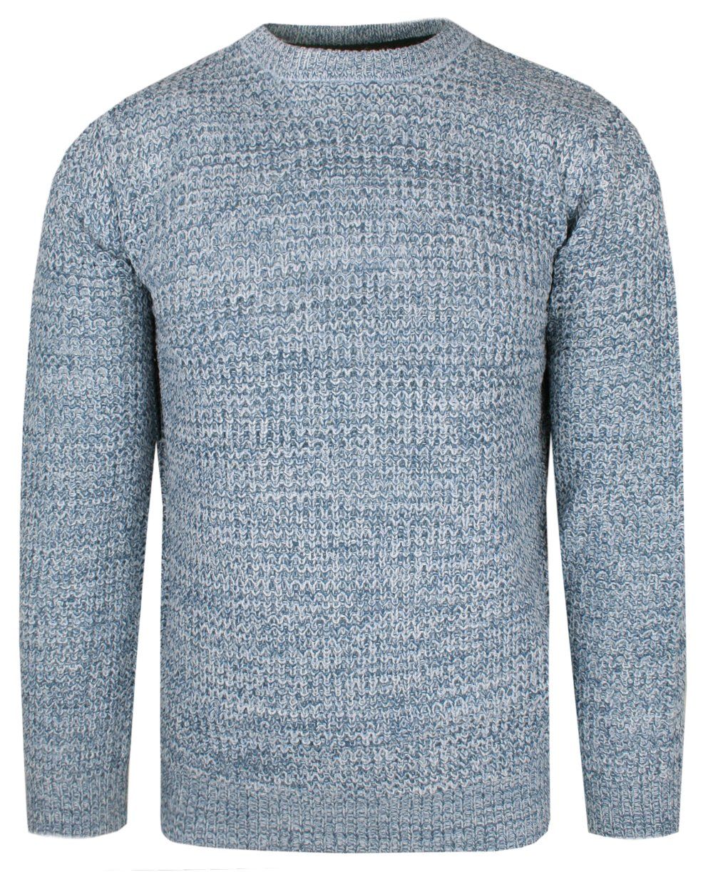 Męski Sweter Dziergany (Knit) - Brave Soul - Błękitny Melanż