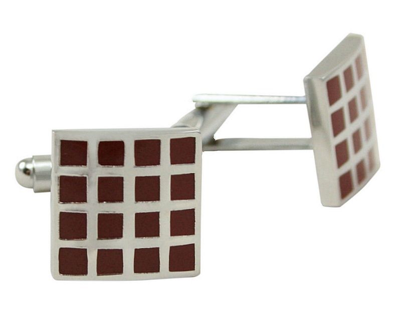 Męskie Spinki do Mankietów - Alties - Czerwona Krata