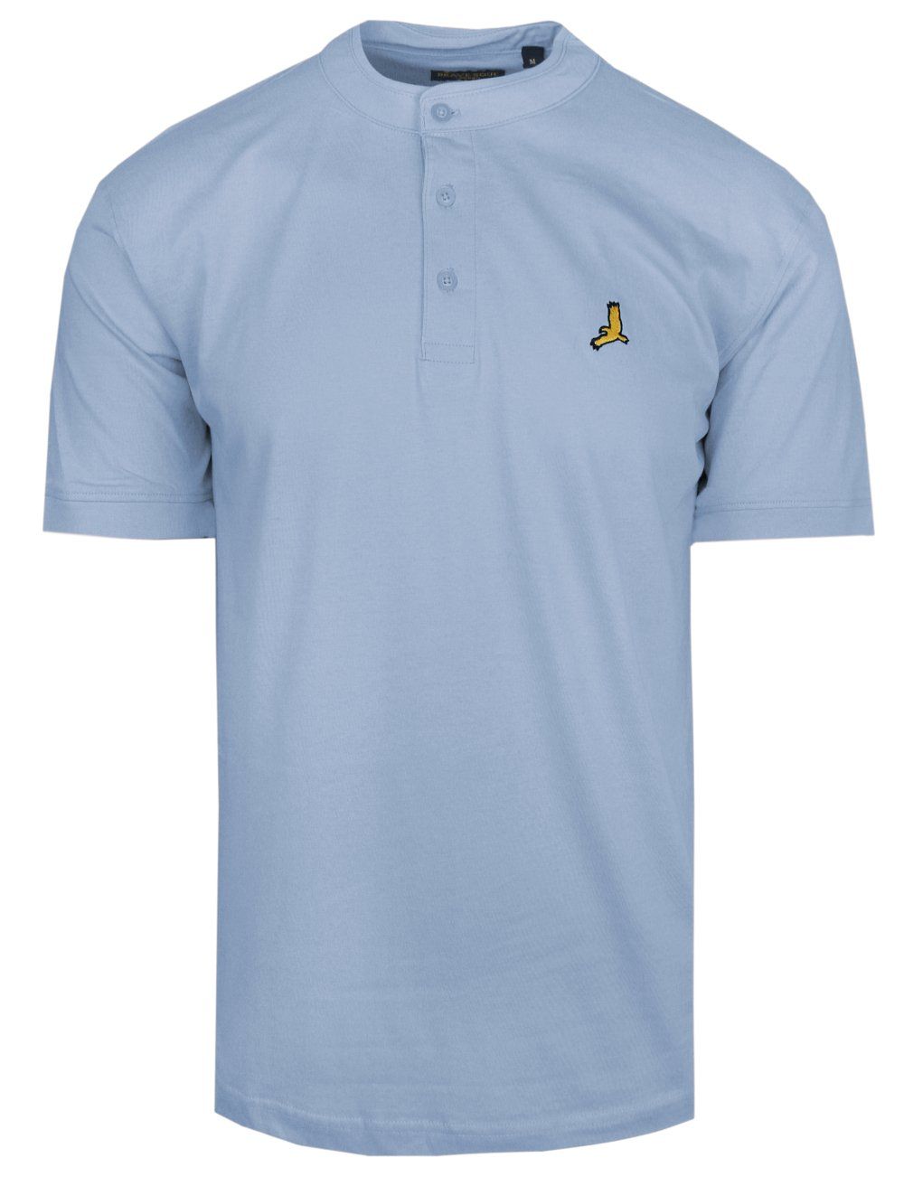 T-Shirt z Dekoltem na Guziki - Brave Soul - Niebieski