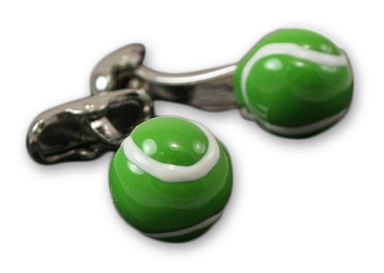 Stylowe, Męskie Spinki do Mankietów - Alties - PIŁKI TENISOWE