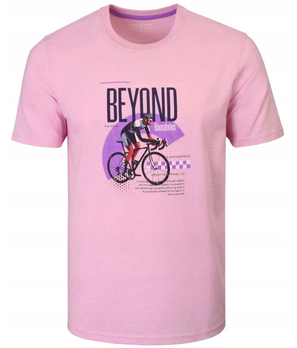 T-Shirt (Koszulka) Męska - Pako Jeans - Różowa, Kolarz