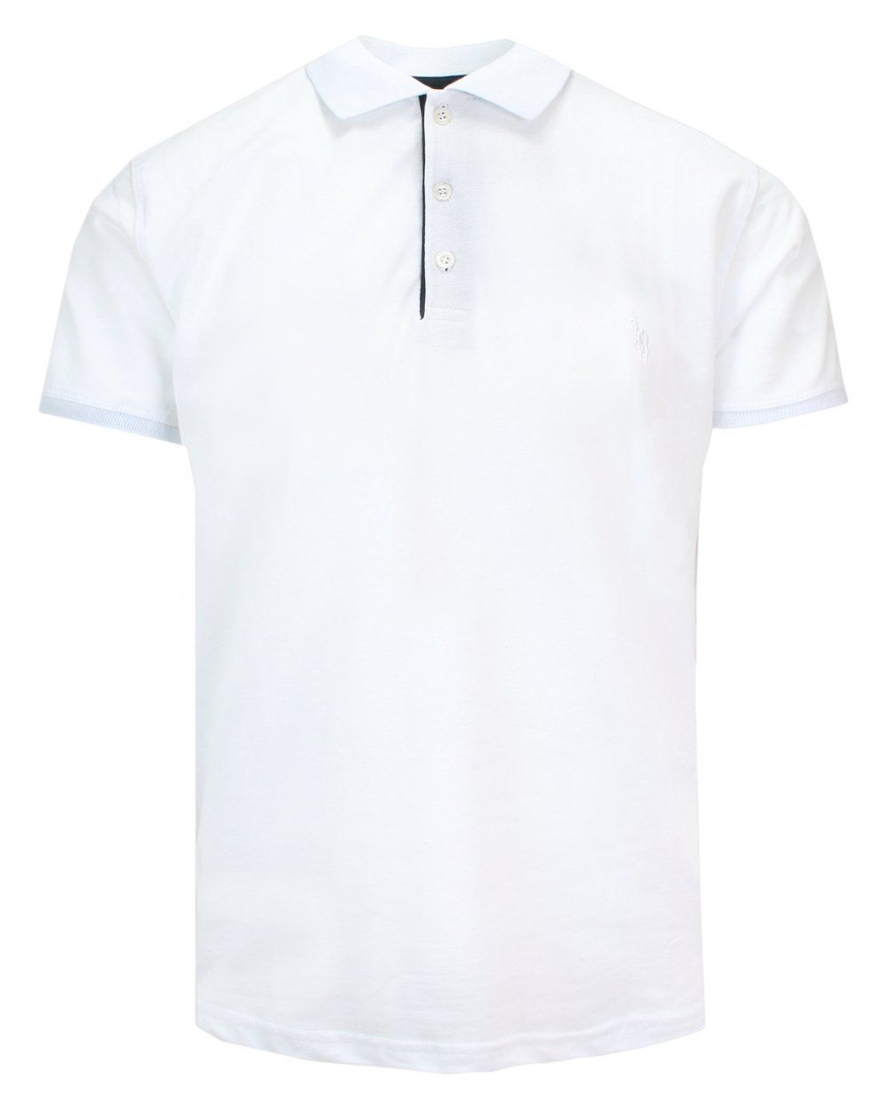 Koszulka POLO Casualowa Biała, Krótki Rękaw z Kołnierzykiem, Jednokolorowa -EXPOMAN