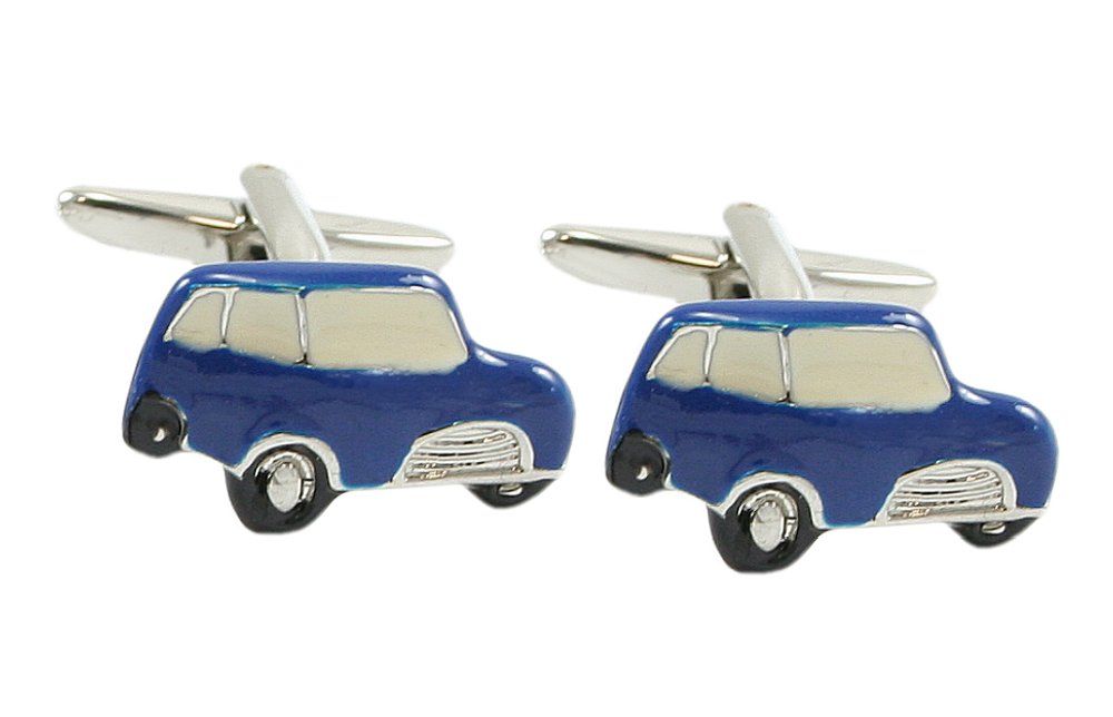 Tematyczne Spinki do Mankietów - Alties - Niebieskie Retro Auto