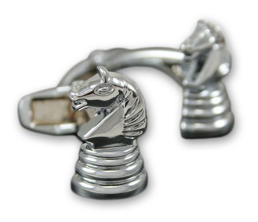 Stylowe, Męskie Spinki do Mankietów - Alties - KONIE SZACHOWE, Szachy