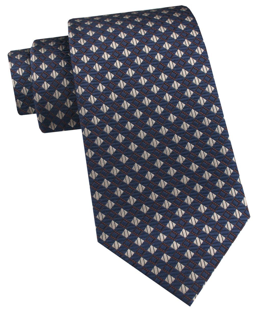 Krawat Męski - Angelo di Monti - Granat, Beżowe Groszki