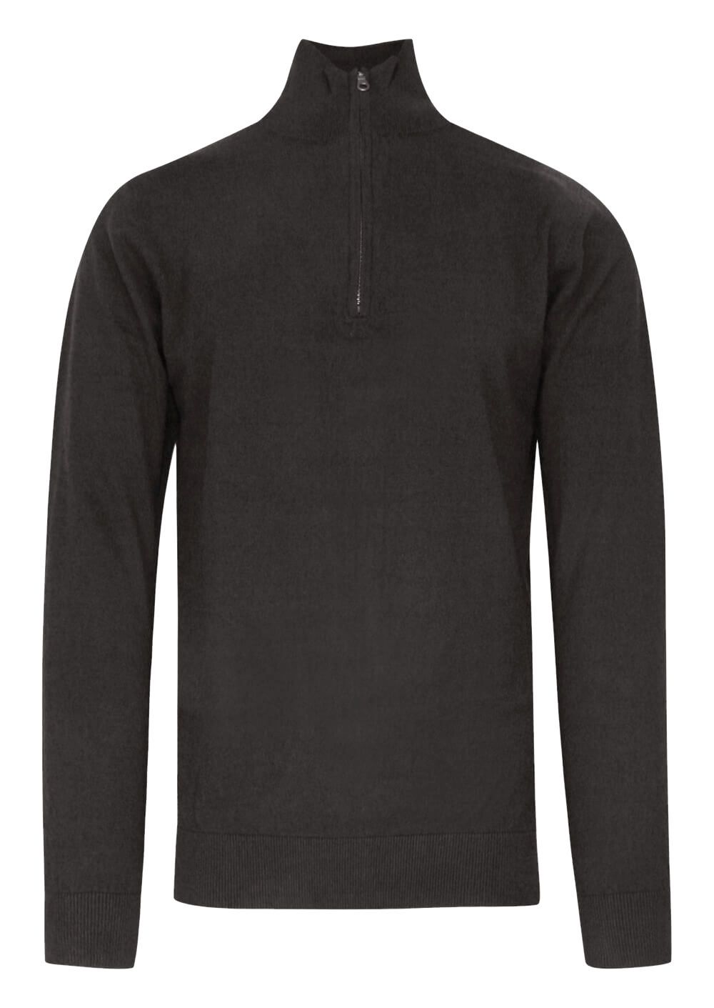 Sweter Popielaty, Góra Zapinana na Zamek, z Wysoką Stójką, Męski -BRAVE SOUL