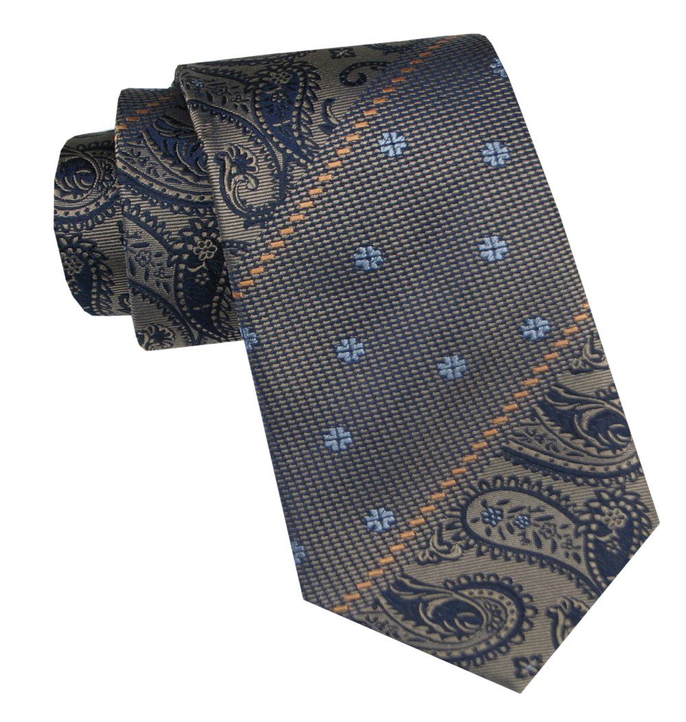 Elegancki i Modny Krawat Jedwabny - Alties - Odcienie Beżów, Mix Wzorów