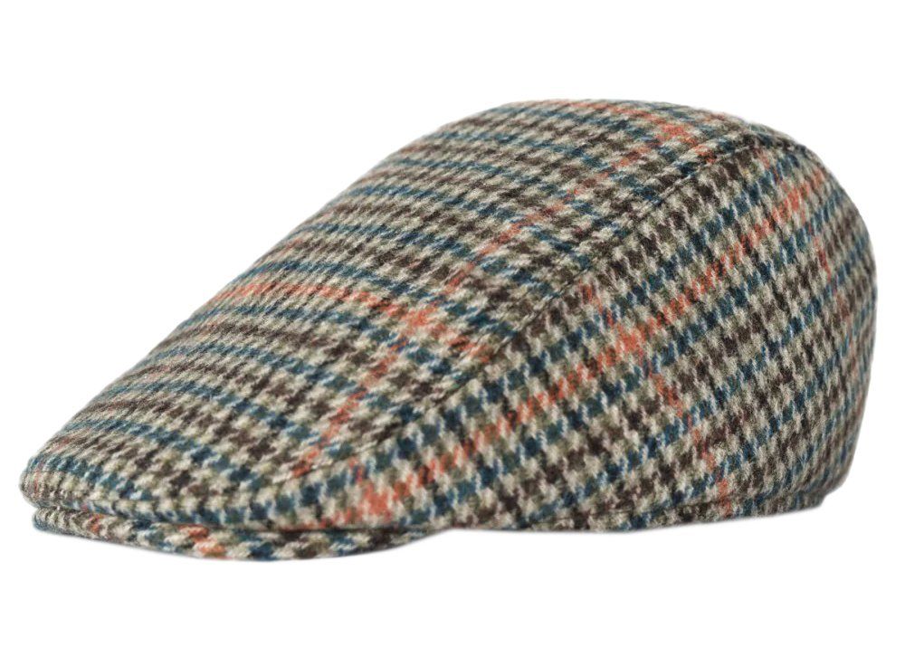 Kaszkiet Jesienno-Zimowy Zielony w Kratkę z Gumką z Dodatkiem Wełny, Męski - Pako Jeans