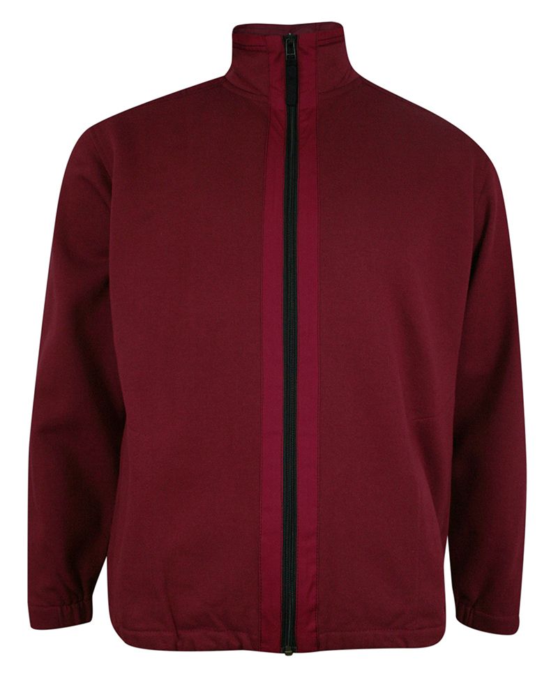 Sweter Męski, Bordowy, Ciemny Czerwony, Bluza, Zapinana na Zamek, ze Stójką -KINGS