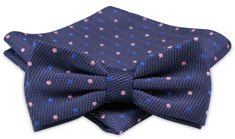 Modna Mucha Męska - Alties - Odcienie Fioletów, Groszki