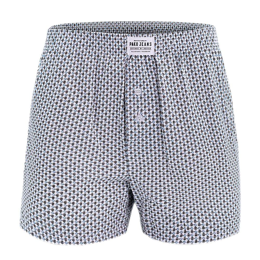 Bokserki Luźne, Majtki z Rozporkiem na Guziki, Męskie - Pako Jeans - Drobny Wzór