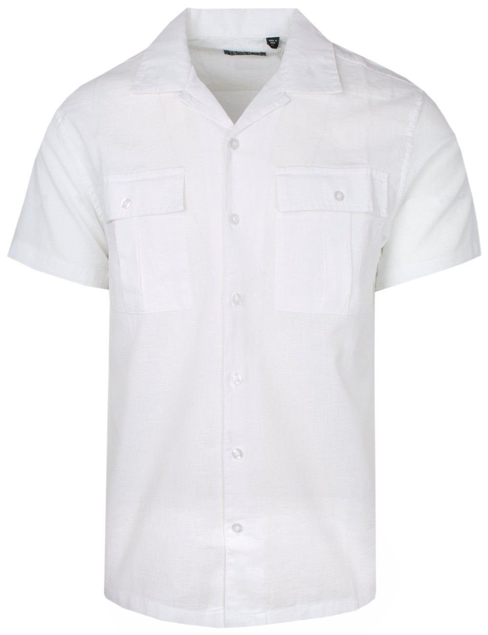 Bawełniano-Lniana Koszula Brave Soul - Biała