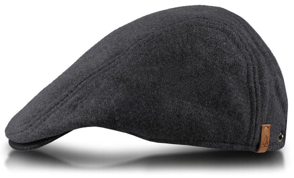 Męski, Ocieplany Kaszkiet z Bawełną - Alties - Grafitowy