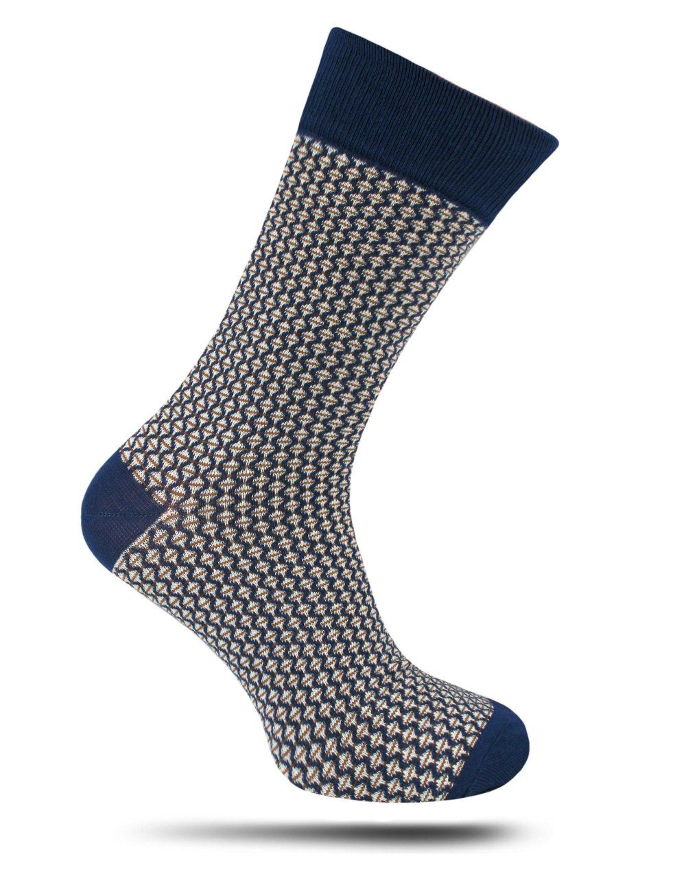 Bawełniane Skarpetki Chattier - Niebiesko-Białe, Drobny Wzór