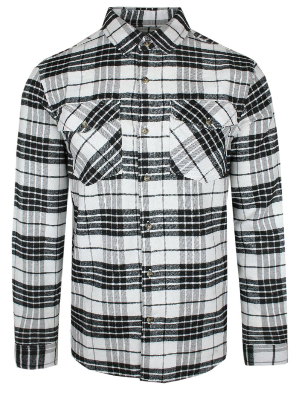 Koszula Weekendowa (Casual) - Brave Soul - Biało-Czarna w Kratkę