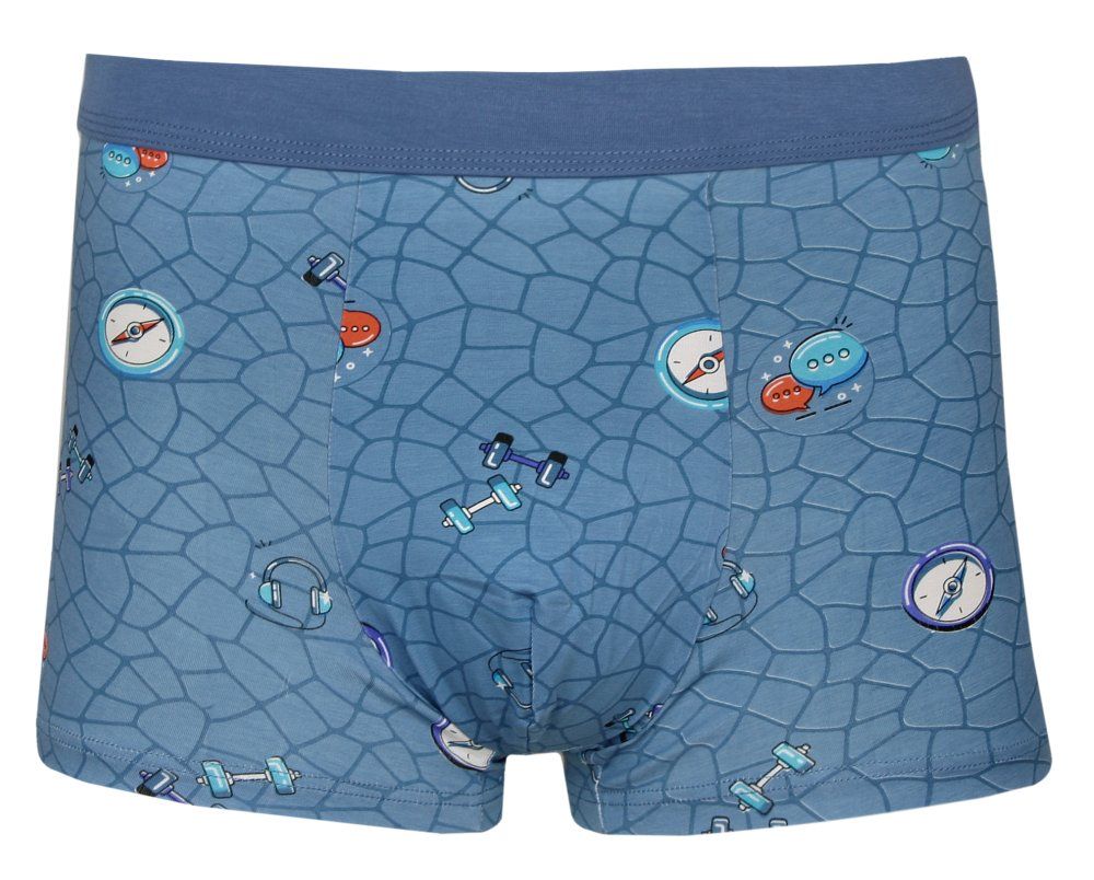 Bokserki Obcisłe, Niebieskie z Hantlami, Bawełniane, Majtki z Elastanem -ALTIES