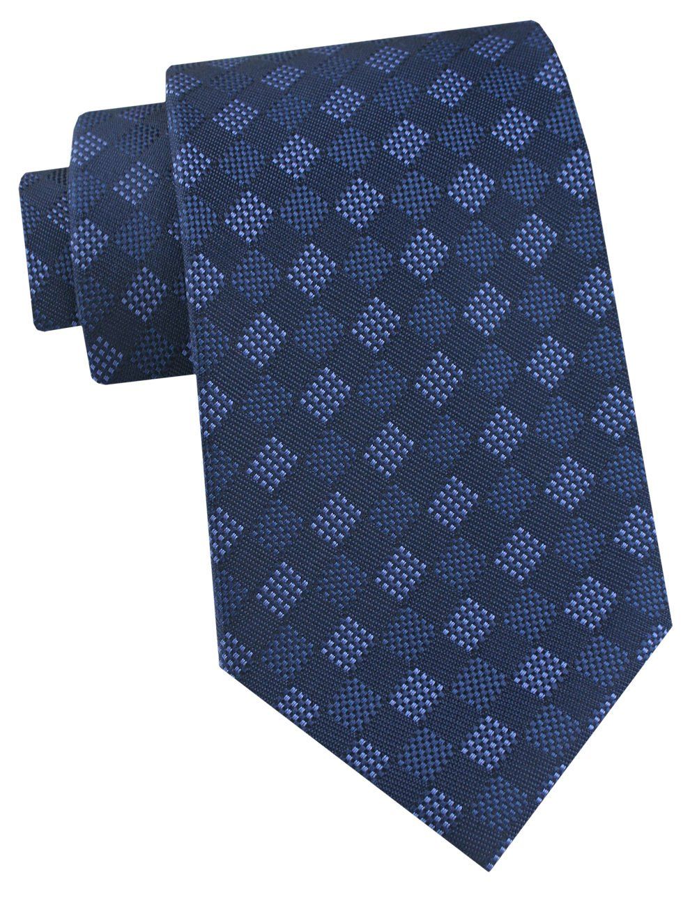 Krawat Męski - Angelo di Monti - Granatowy, Drobny Wzór Geometryczny
