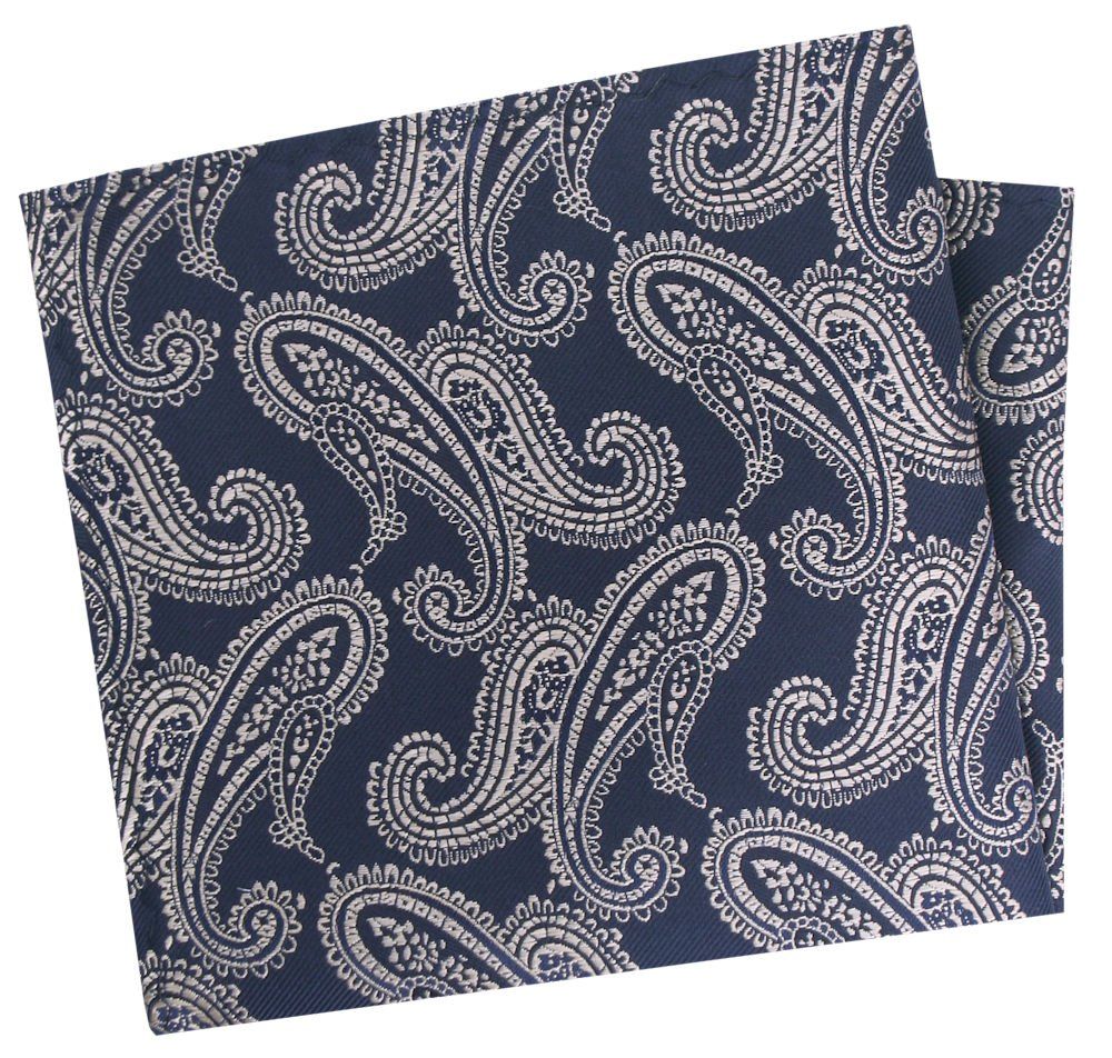 Poszetka Męska, Elegancka - Alties - Paisley na Granatowym Tle