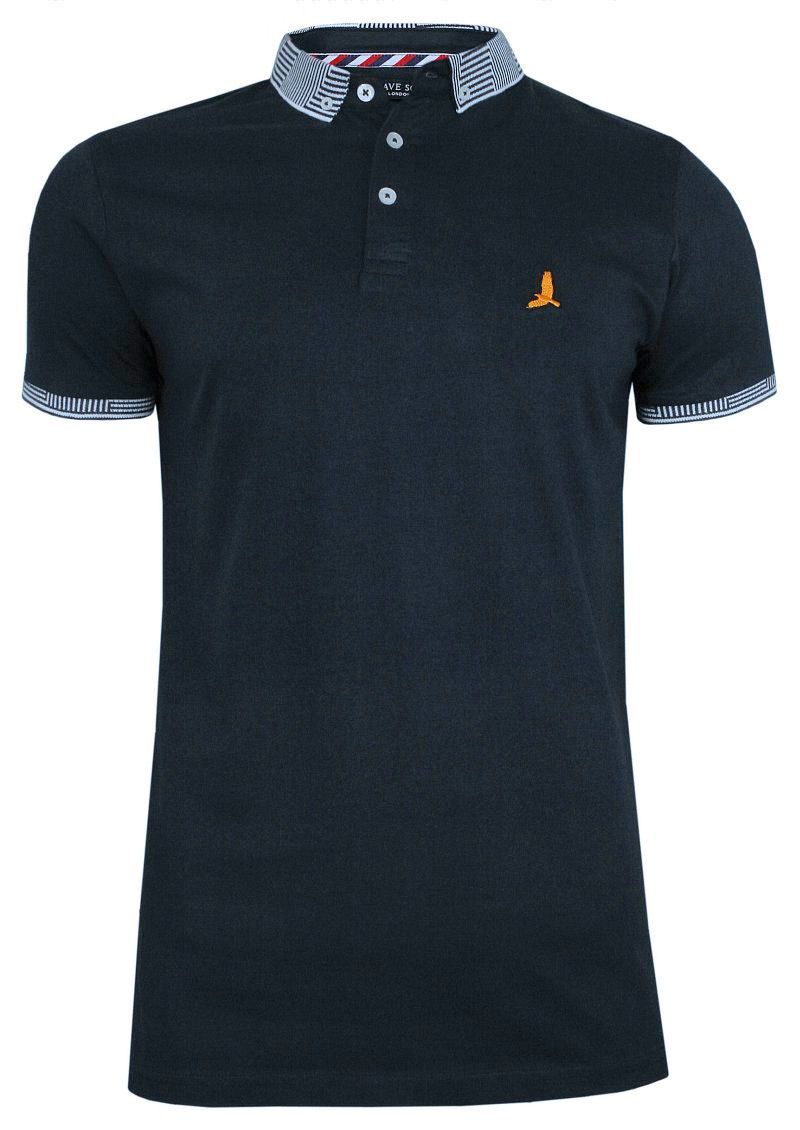 Koszulka POLO Granatowa Bawełniana, Krótki Rękaw, z Kołnierzykiem, Casualowa -Brave Soul