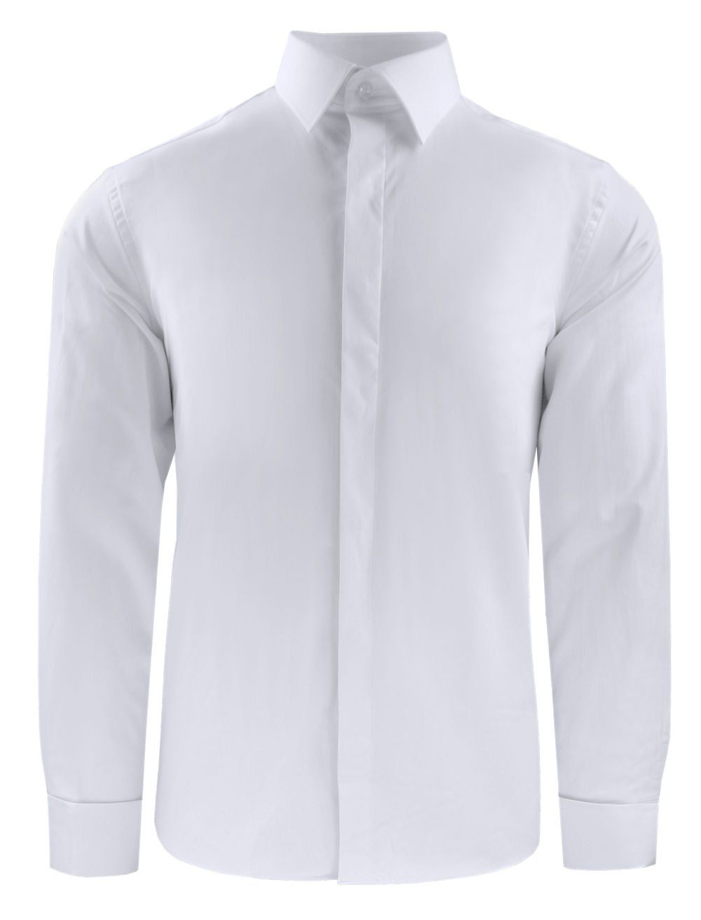 Wizytowa Koszula Męska o Prostym Kroju, Na Spinki - Victorio - Biała