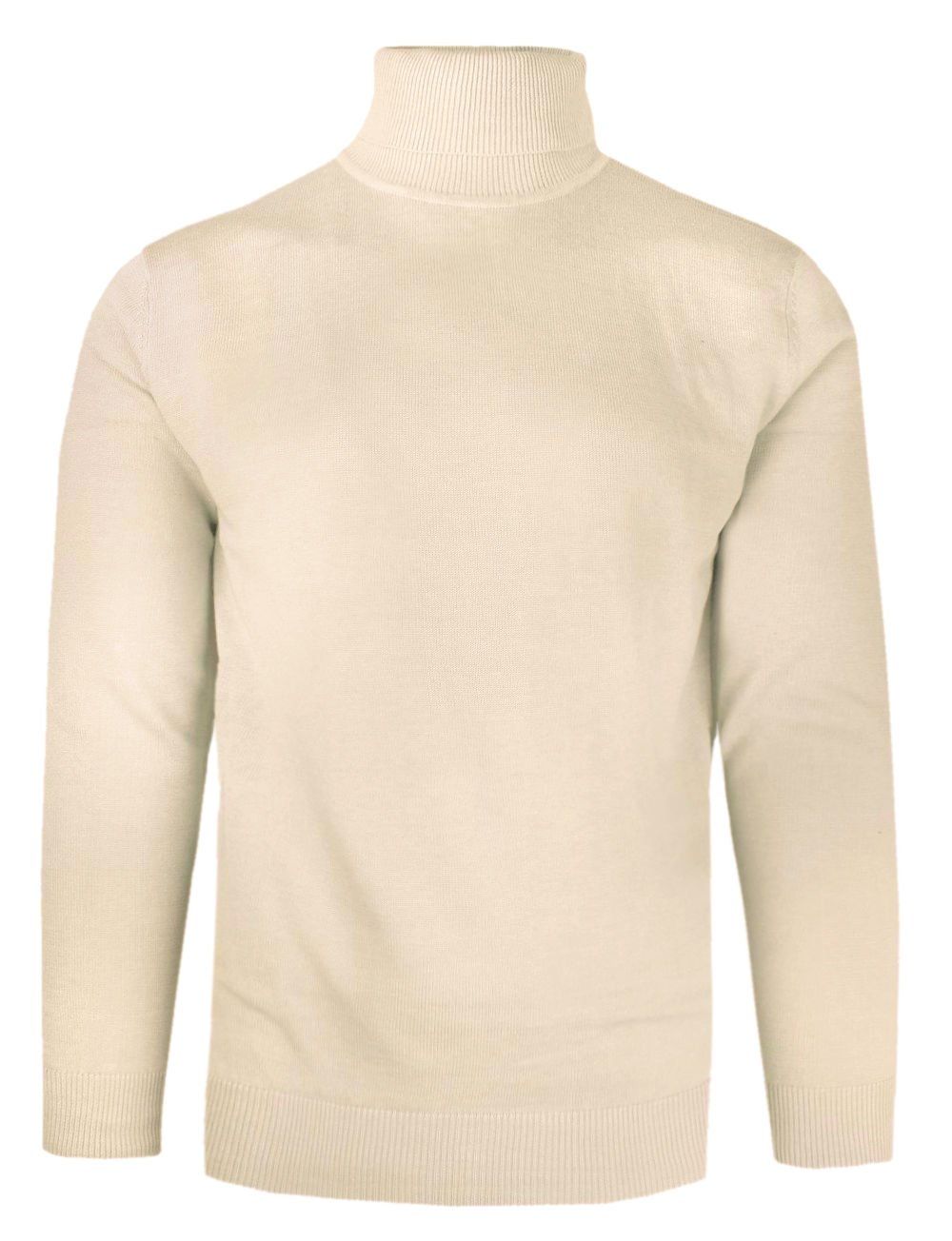 Elegancki Golf Męski - Brave Soul - Kremowy (Śmietankowy)