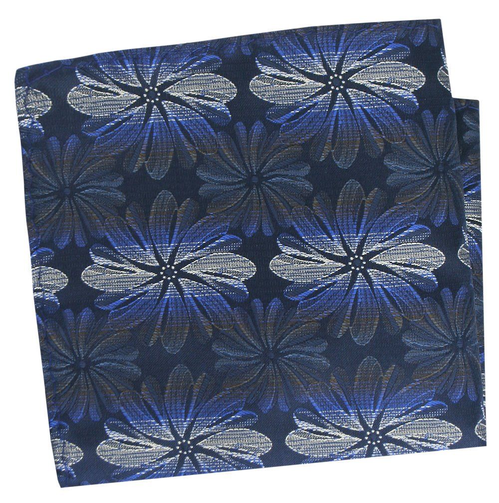 Poszetka Męska, Elegancka - Alties - Duże Kwiaty, Niebieski Kolor