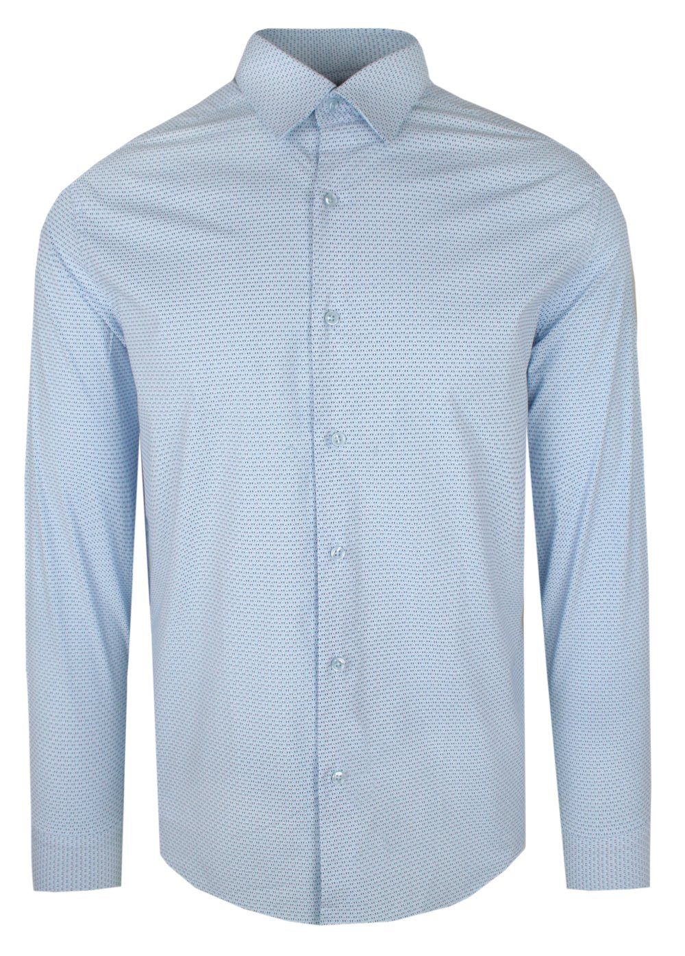 Elegancka Koszula Męska - VICTORIO - Slim - Błękitna, Drobny Wzór