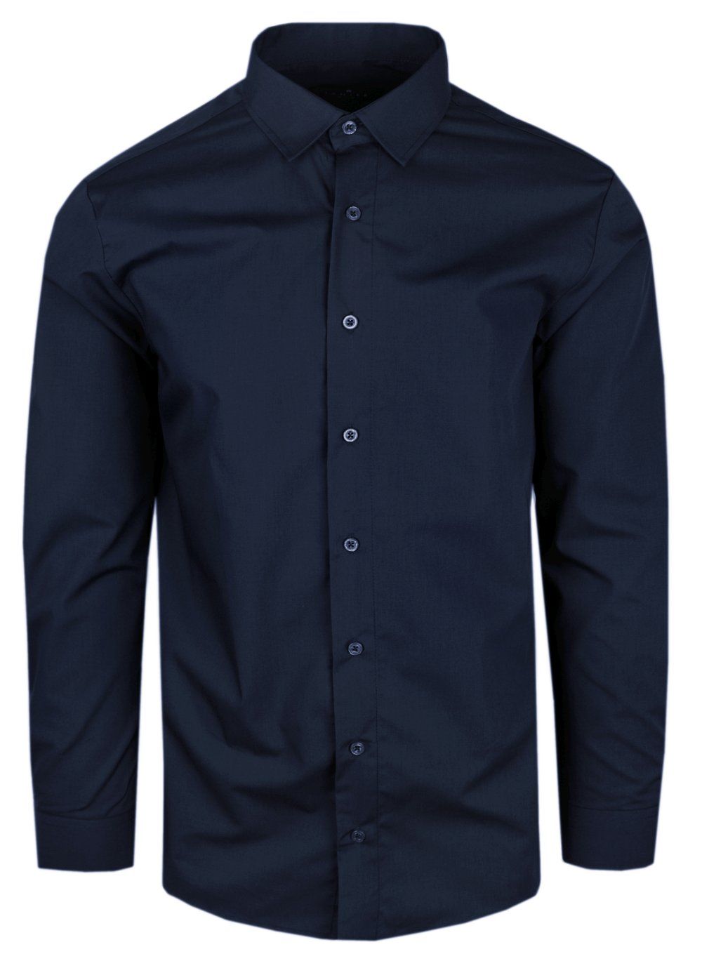Delikatnie Wyszczuplana Koszula Męska (slim) - Lanier - Granatowa