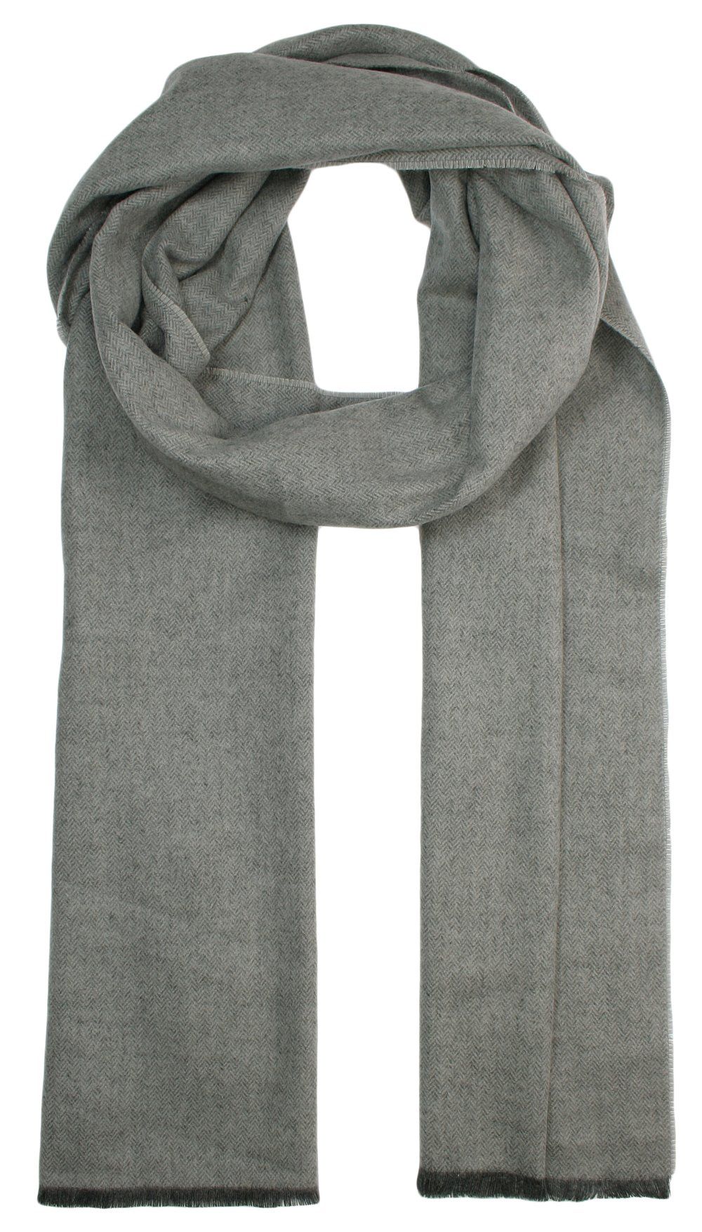 Szalik Miękki, Szary w Jodełkę, Firmy V.Fraas -Cashmink- Elegancki, Męski