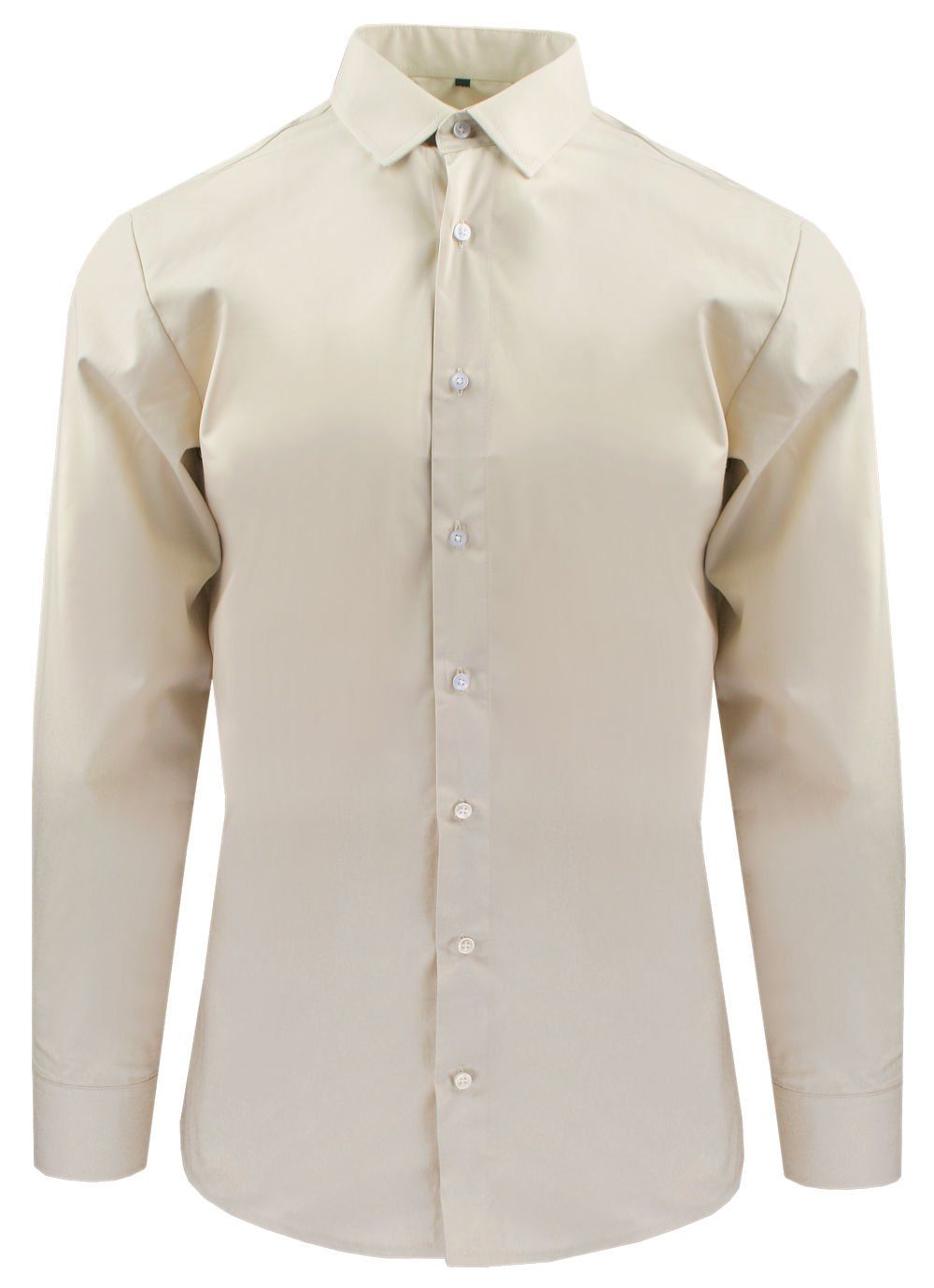 Delikatnie Wyszczuplana (Slim) Męska Koszula - Lanier - Beżowa